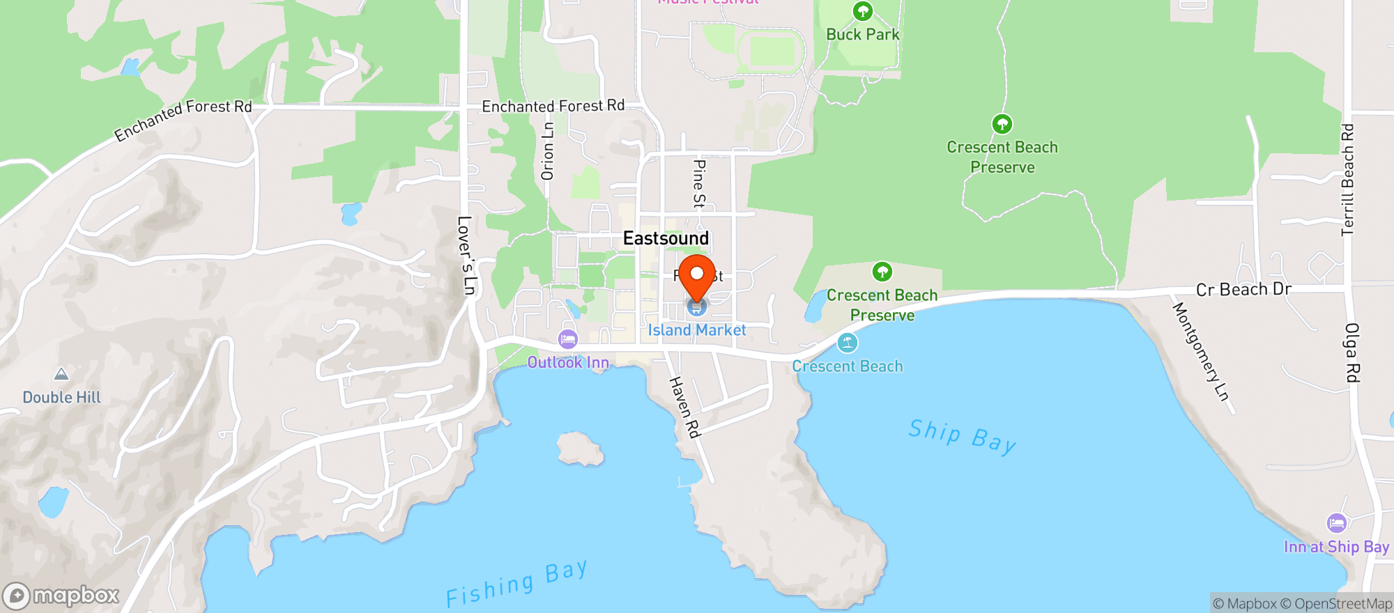 Map showing Orcas Island Market