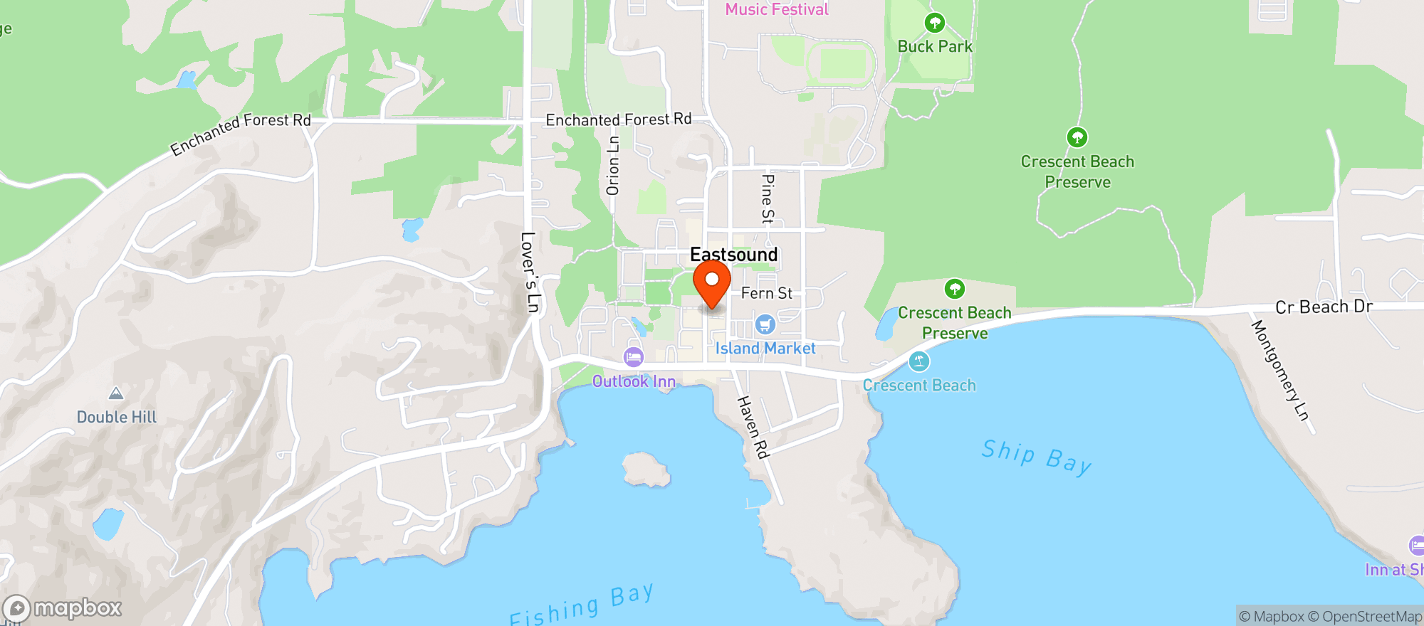 Map showing Orcas Food Co-Op
