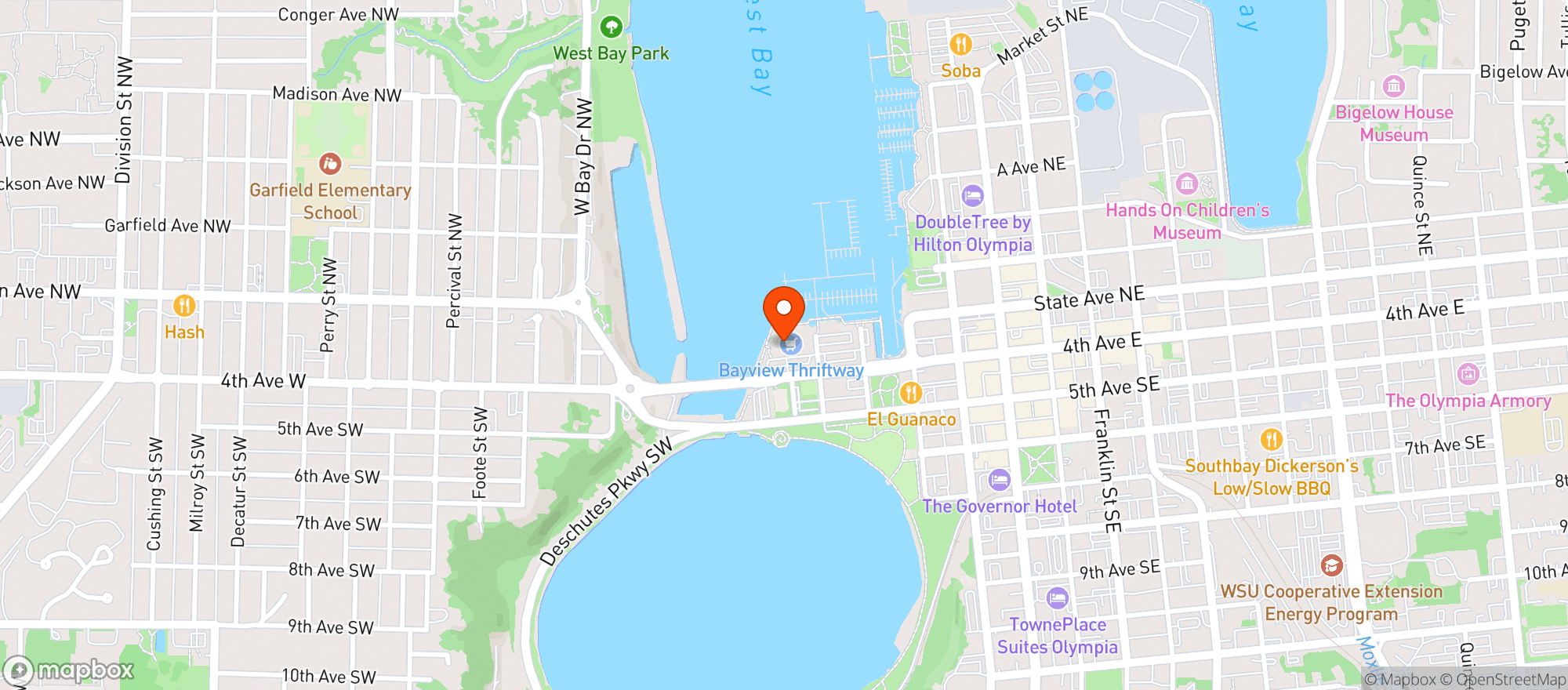 Map showing Bayview Thriftway