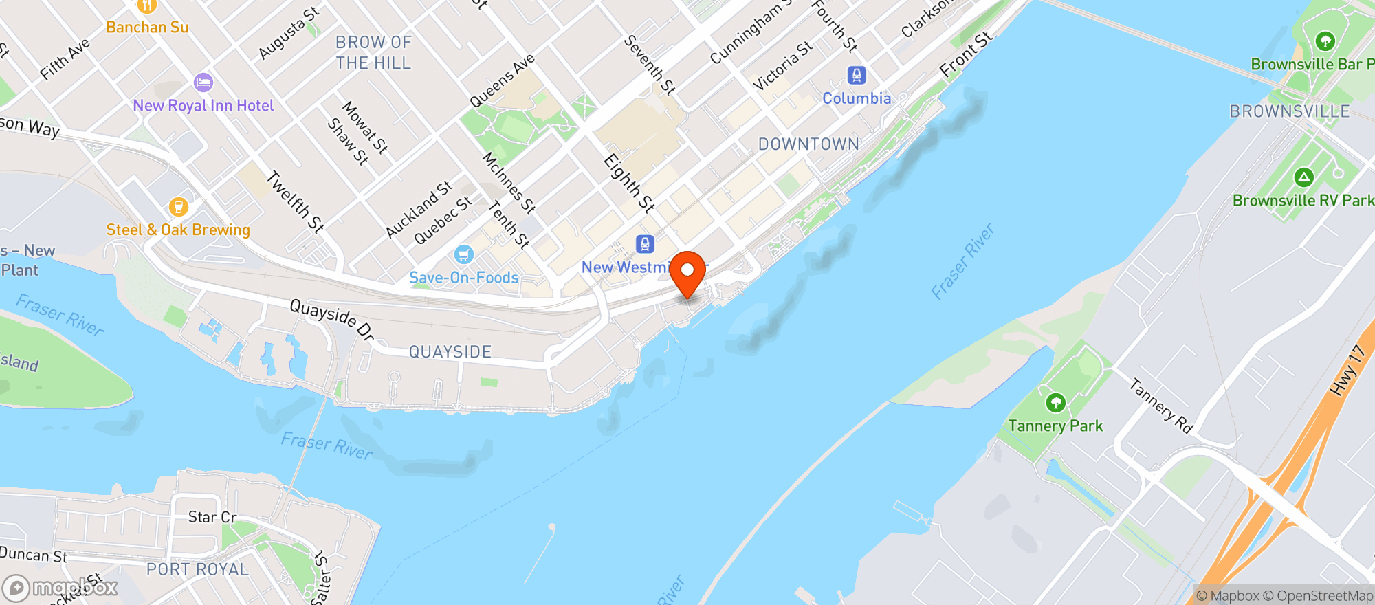 Map showing City Avenue New West