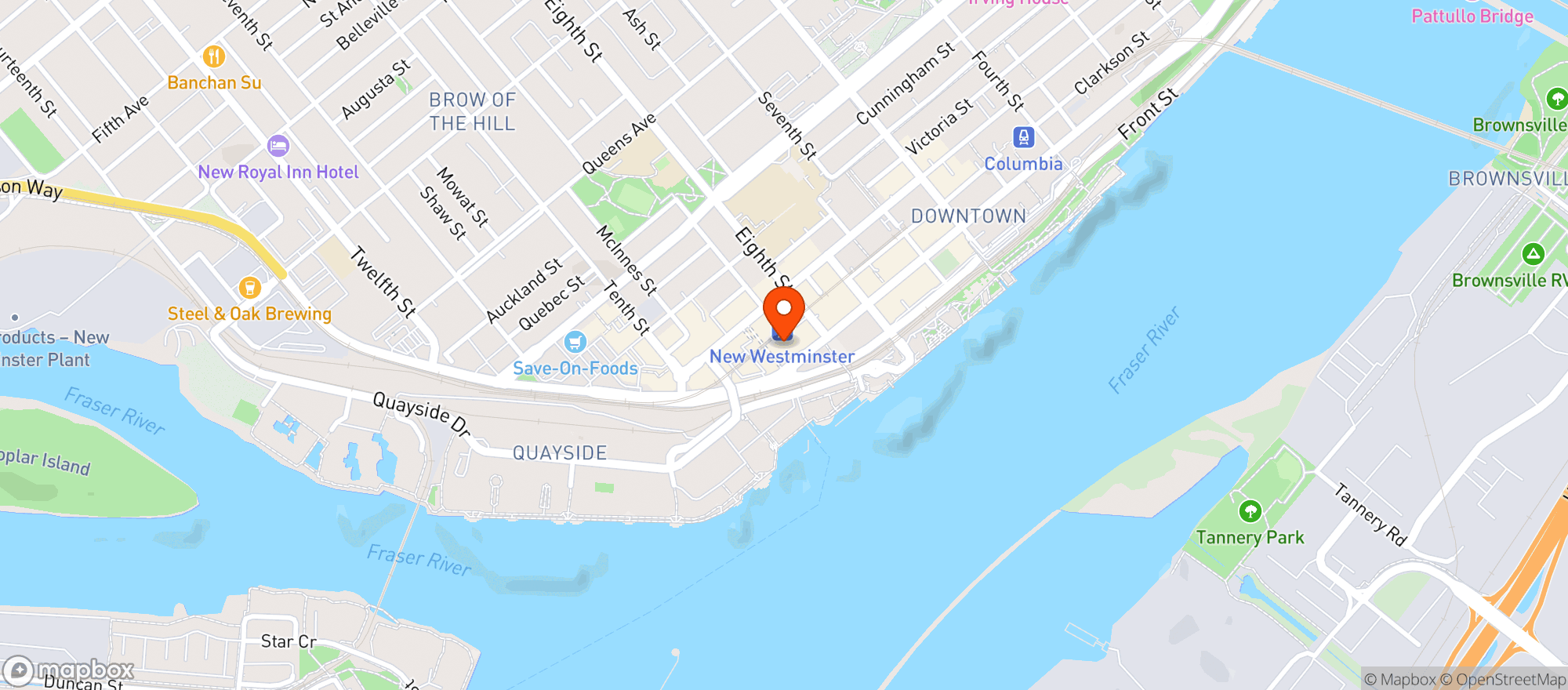 Map showing Safeway New Westminster #4930