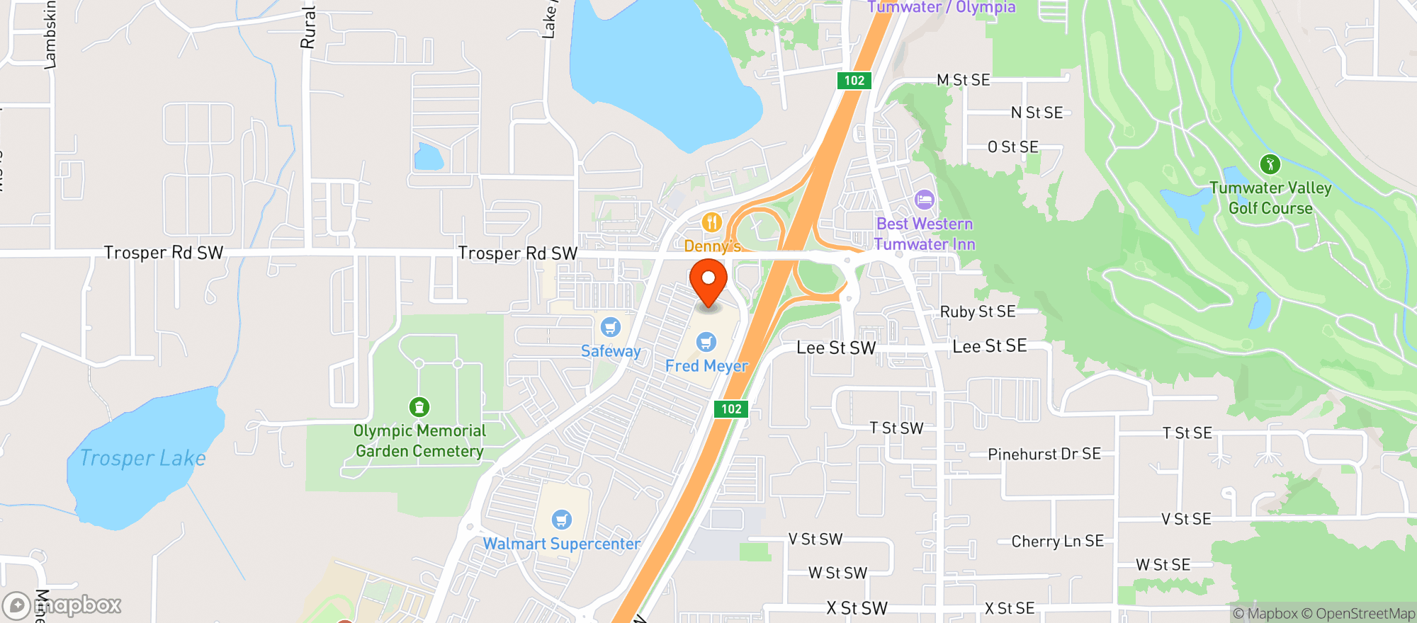 Map showing Fred Meyer