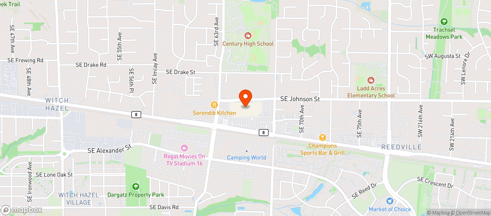 Map showing Fred Meyer