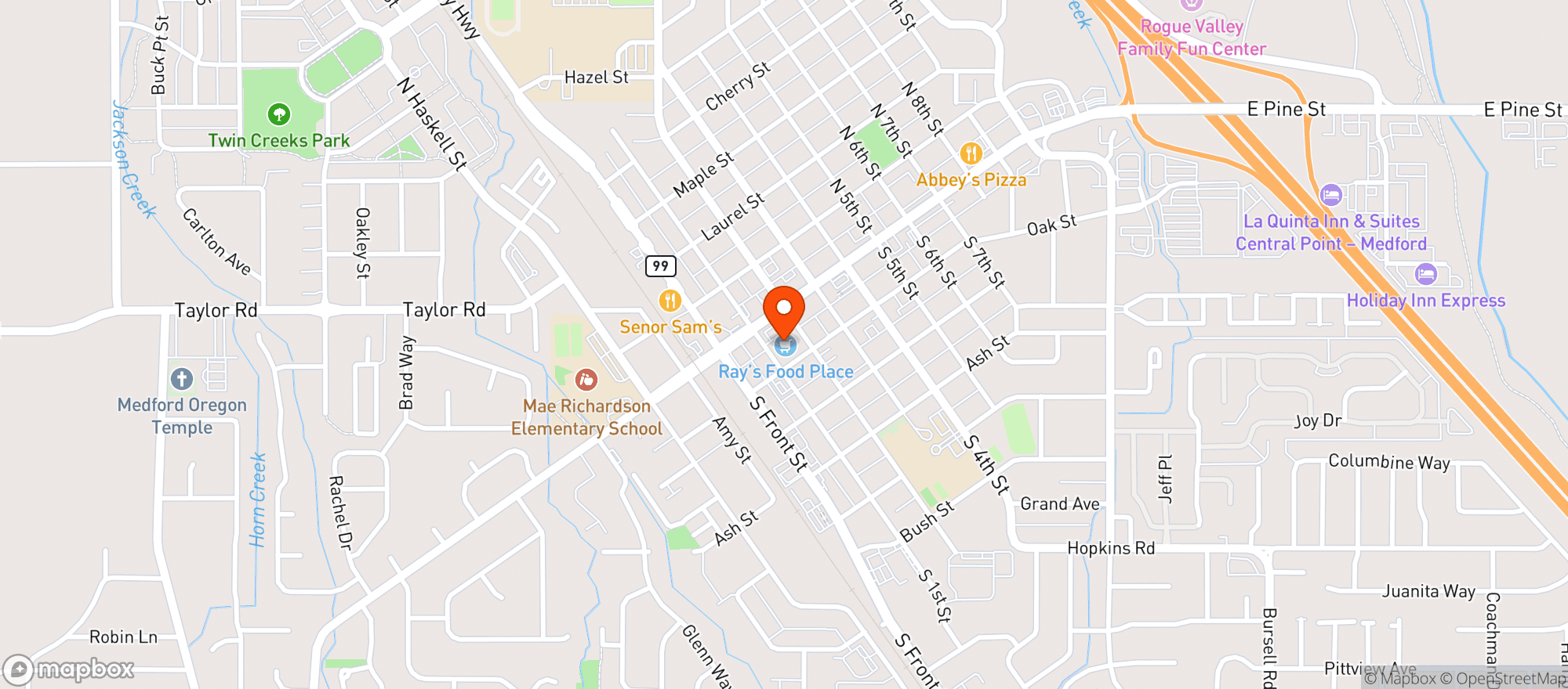Map showing Rays - Central Point - 00100019006