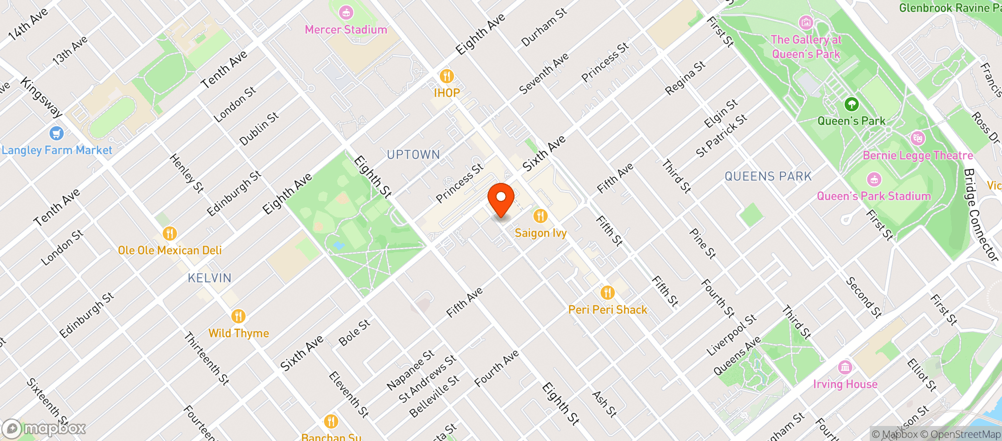 Map showing Jak's Liquor New West