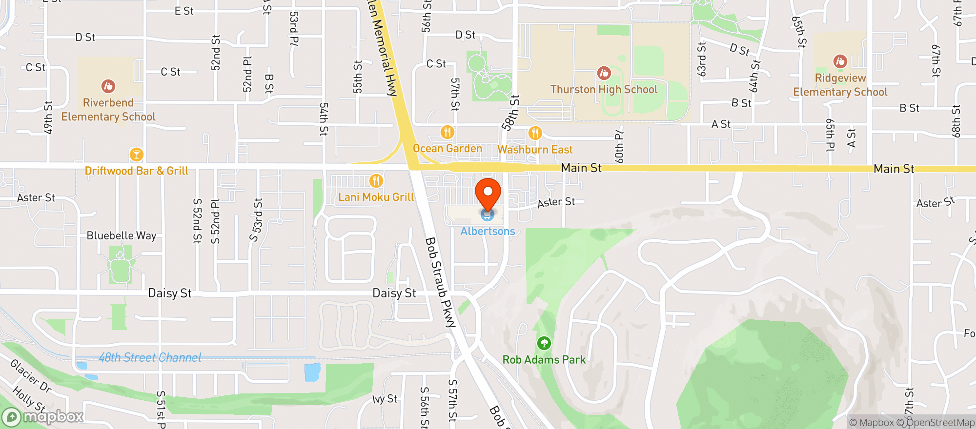 Map showing Albertsons 574 Main S