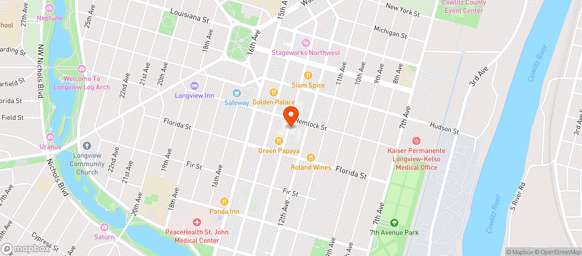 Map showing Mary Jane’s House of Glass - Longview