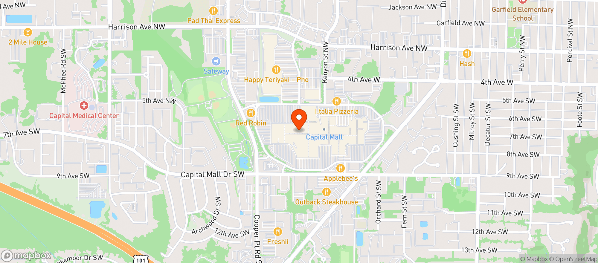 Map showing Total Wine - Olympia
