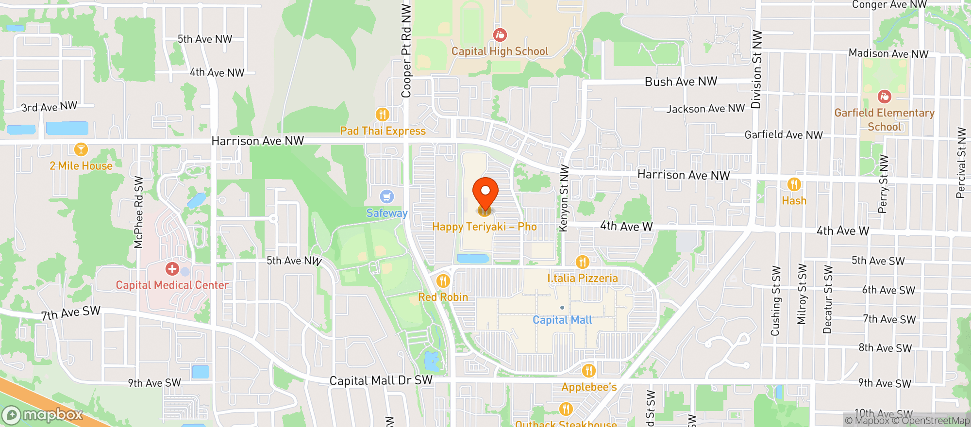 Map showing Nori Sushi And Teriyaki