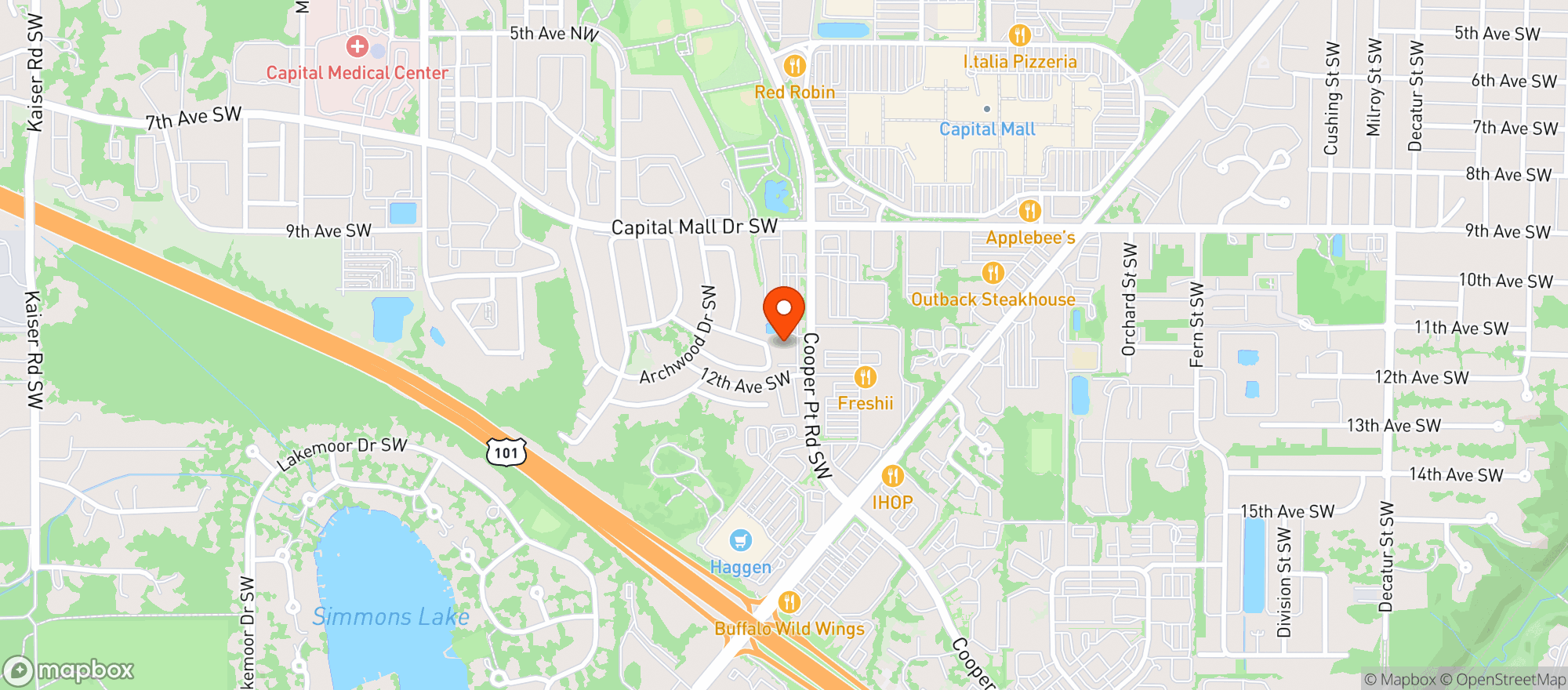 Map showing Vitamin Shoppe - Olympia