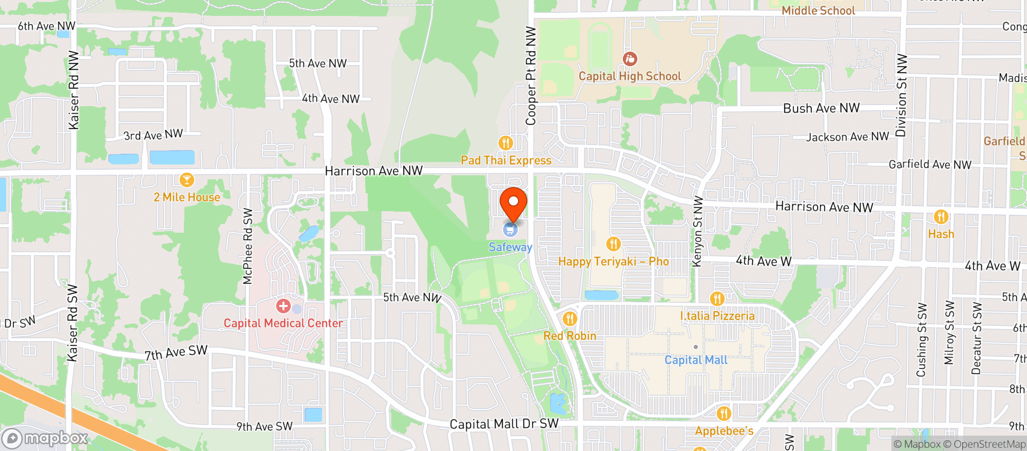 Map showing Safeway