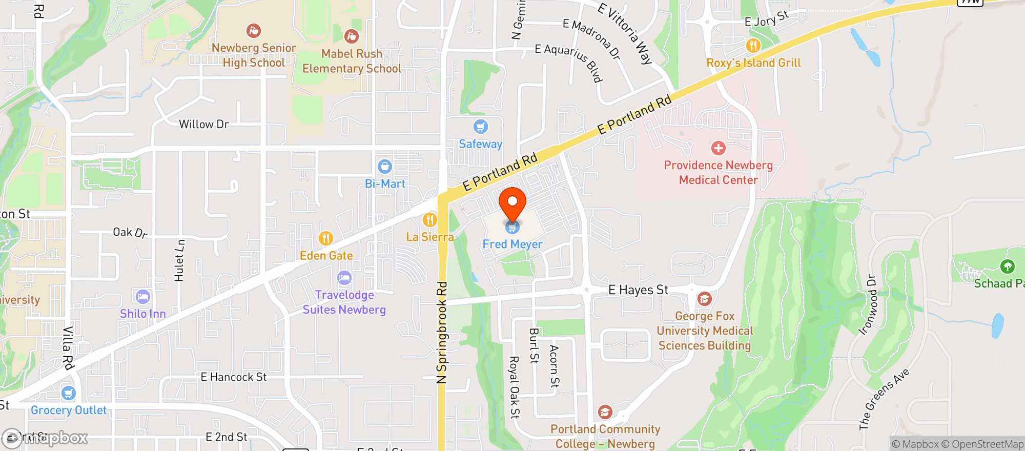 Map showing Fred Meyer