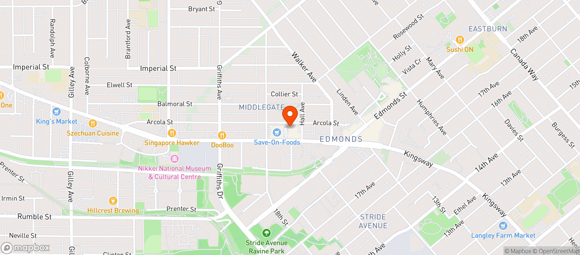Map showing BCLIQUOR Highgate Village