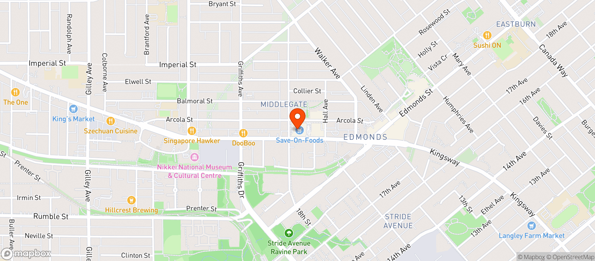 Map showing Save-On-Foods