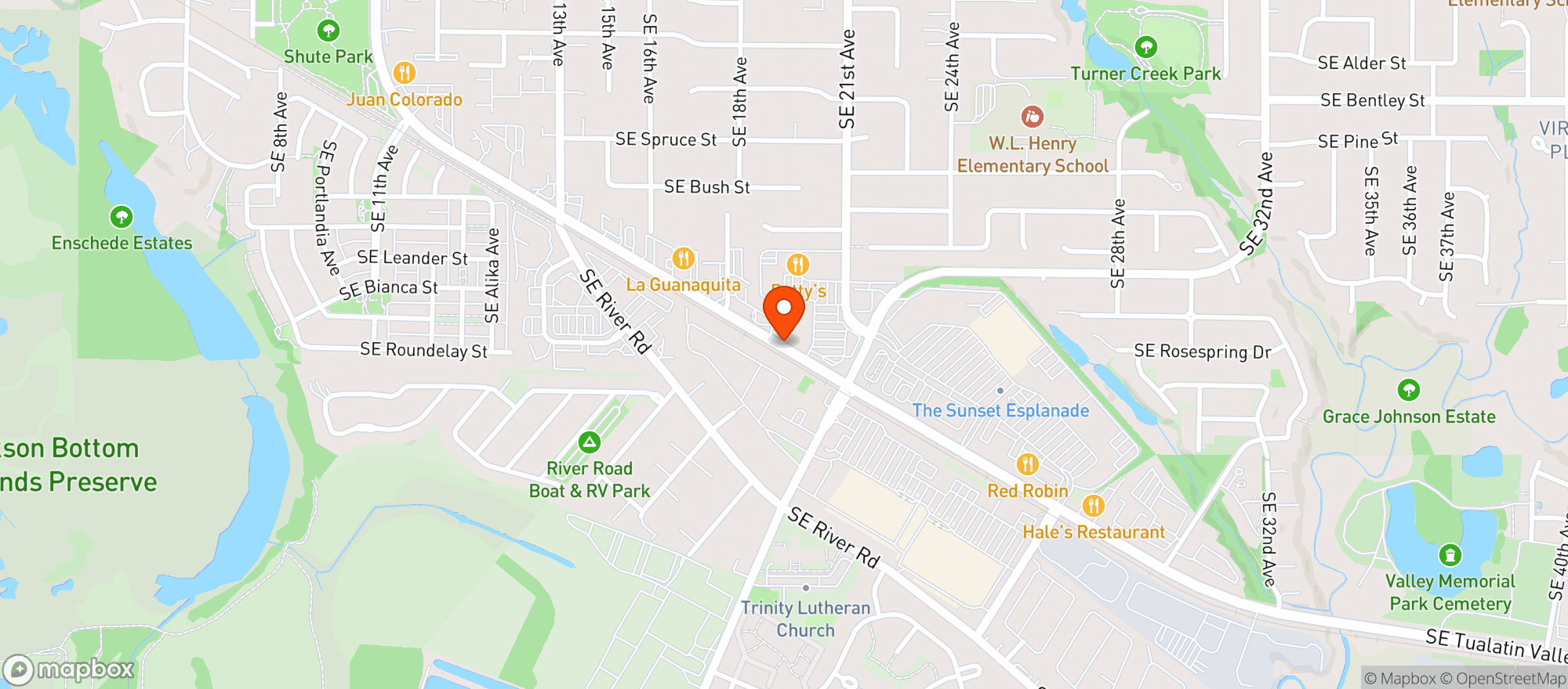 Map showing Hillsboro Best Beverage