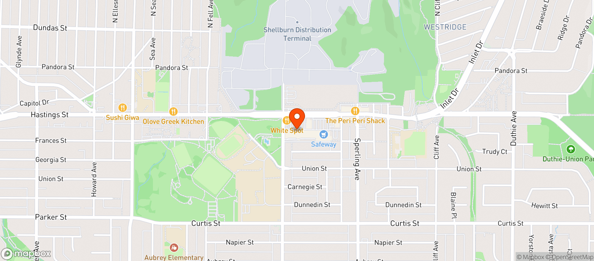 Map showing BCLIQUOR Kensington