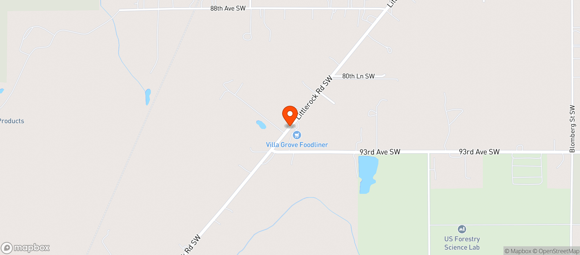 Map showing Villa Grove