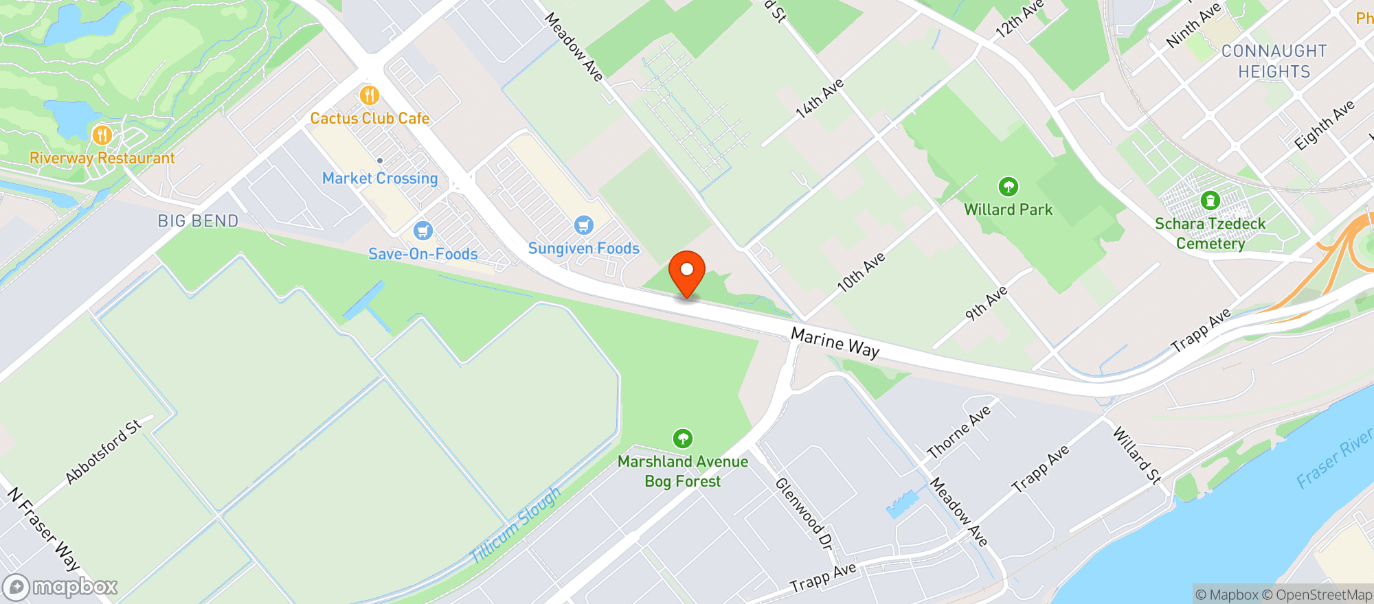 Map showing Staples