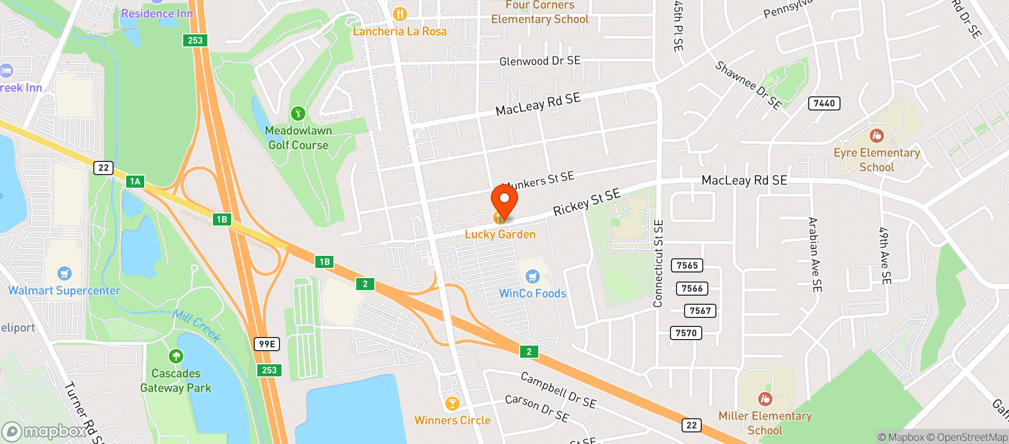 Map showing Sunrise