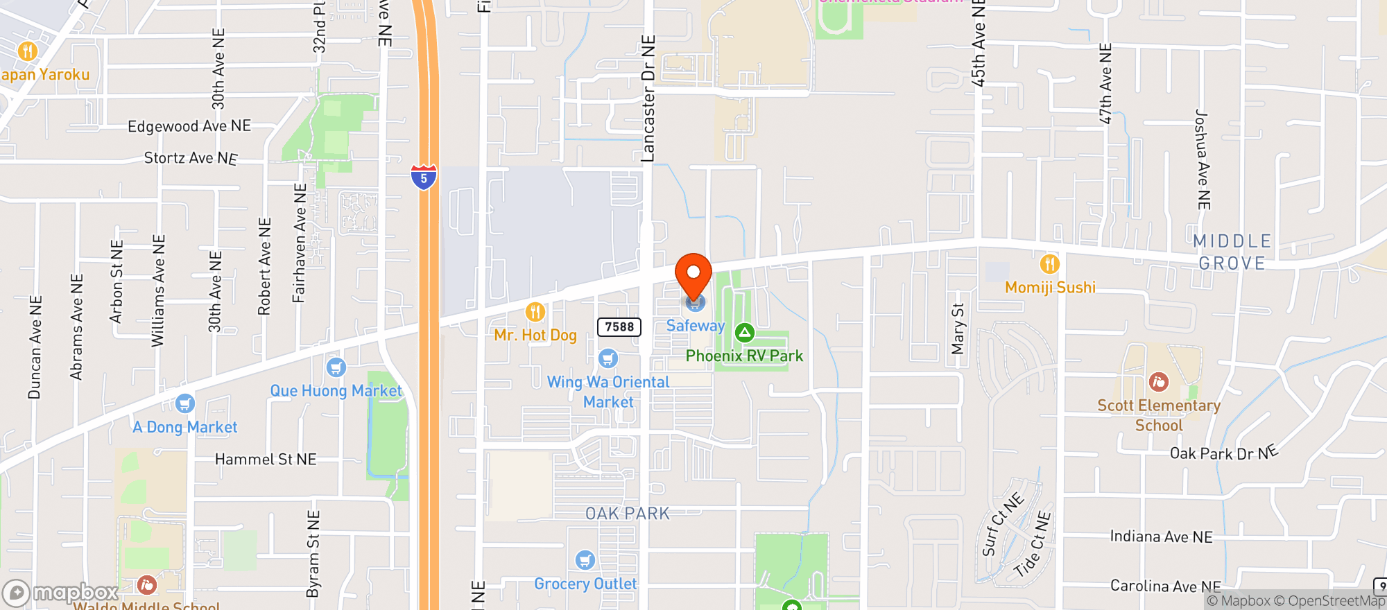 Map showing Safeway #429 Lancaster Dr