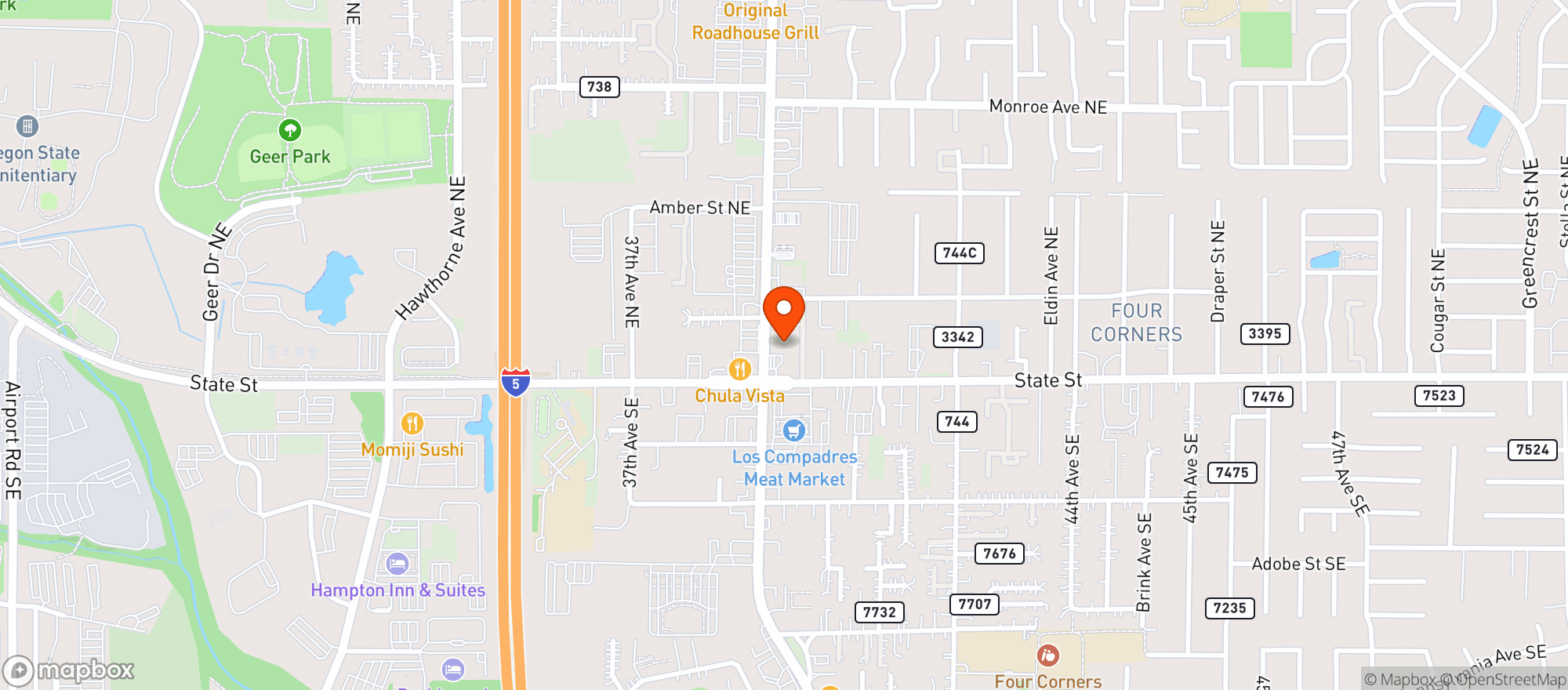 Map showing Salem Quick Shop
