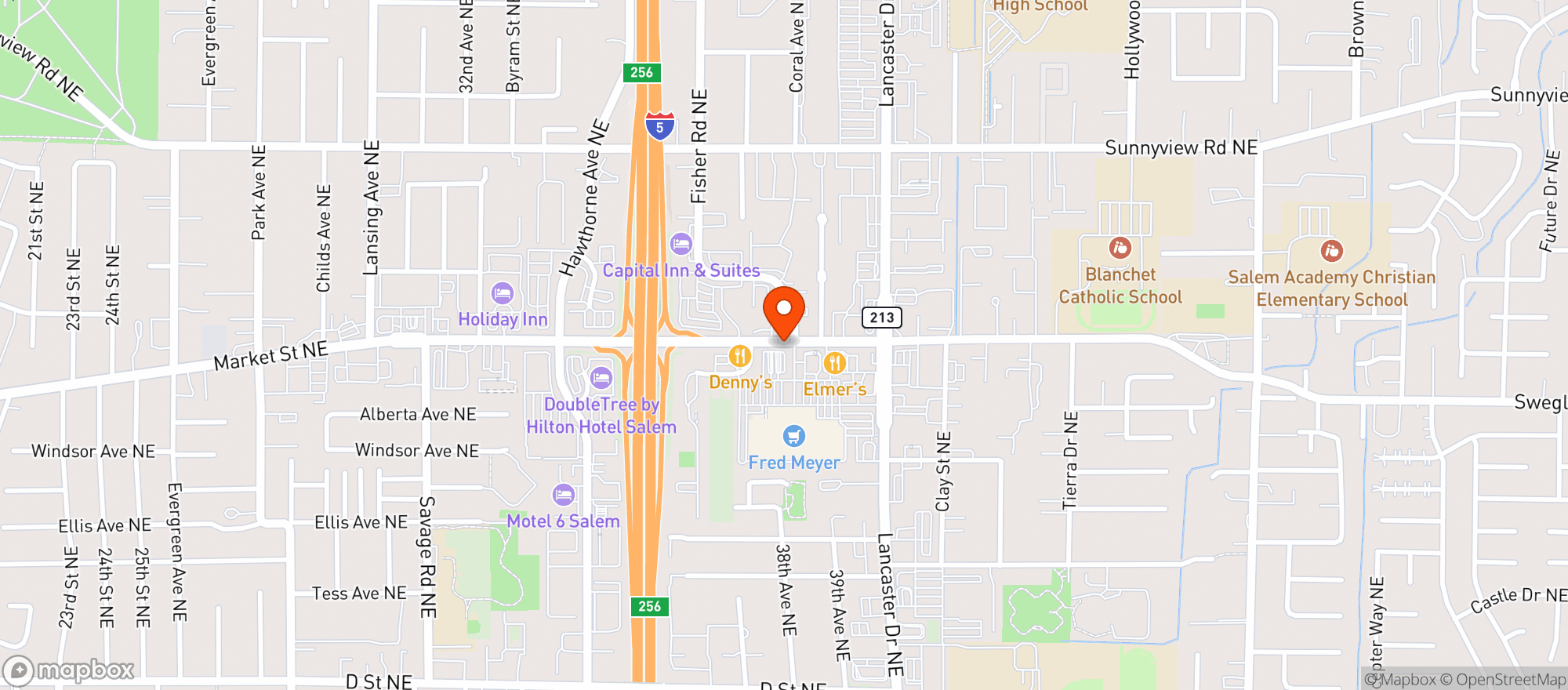Map showing Fred Meyer