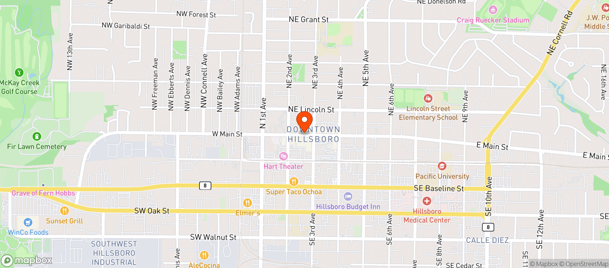 Map showing Tall Trees Taphouse