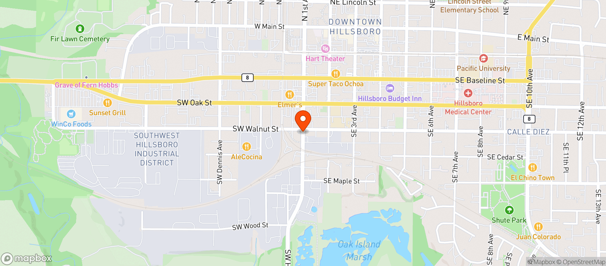 Map showing Shaks Quick Stop Market