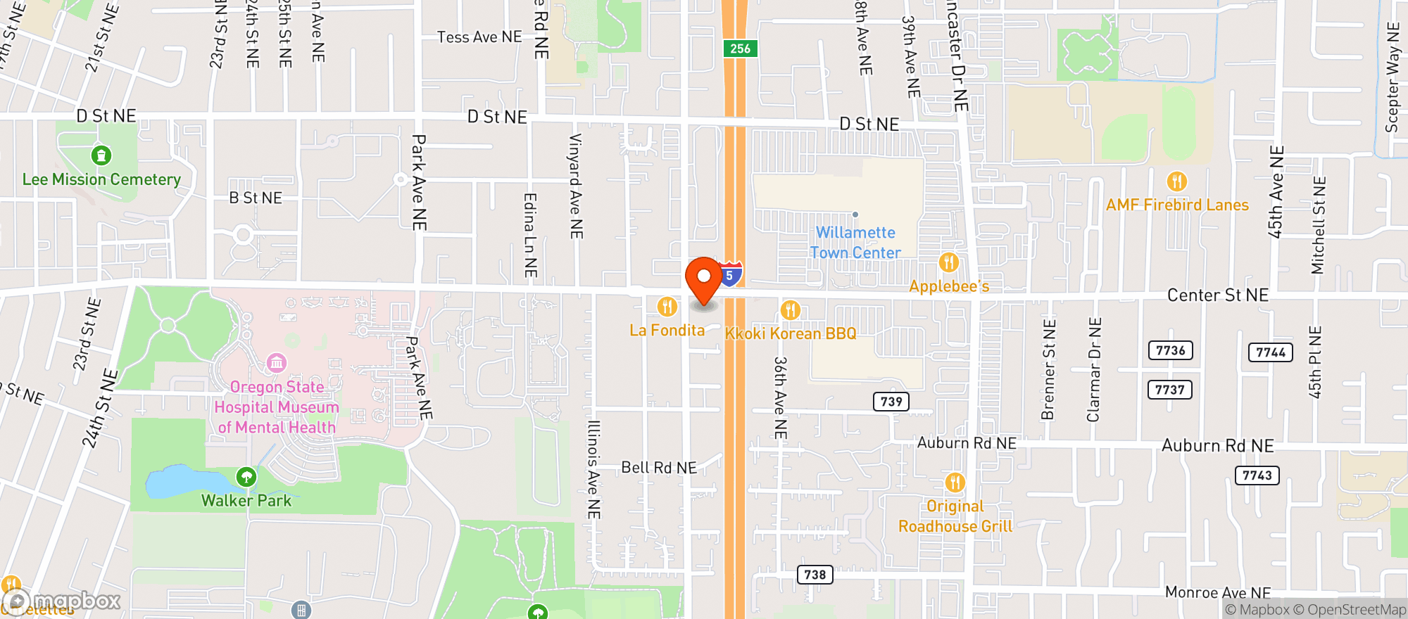 Map showing Mount Hood Cannabis Company