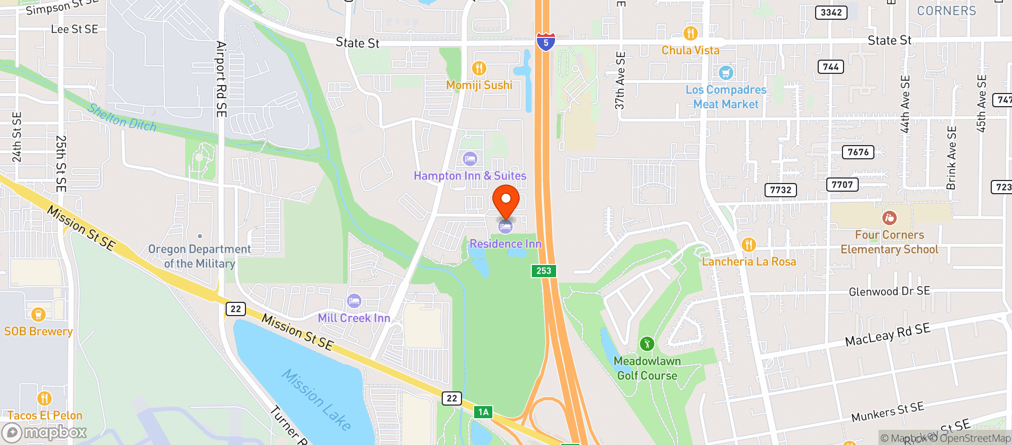 Map showing Residence Inn #sleri