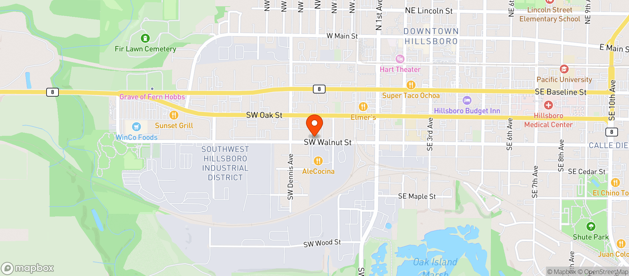 Map showing Kaleafa - Hillsboro