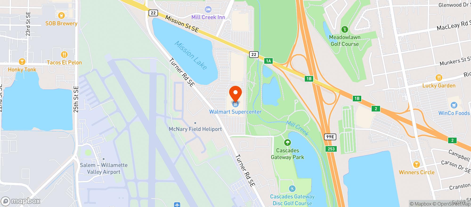 Map showing Walmart