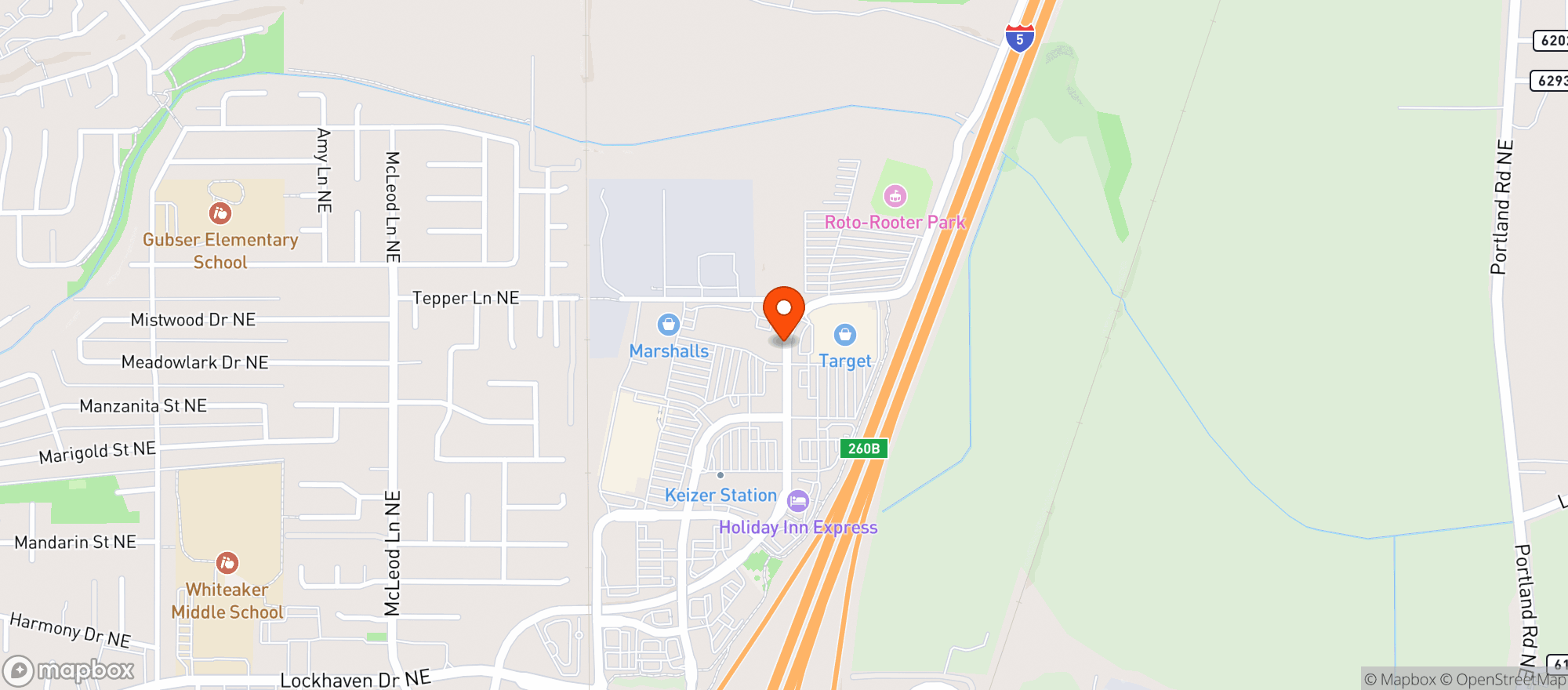 Map showing Target Store