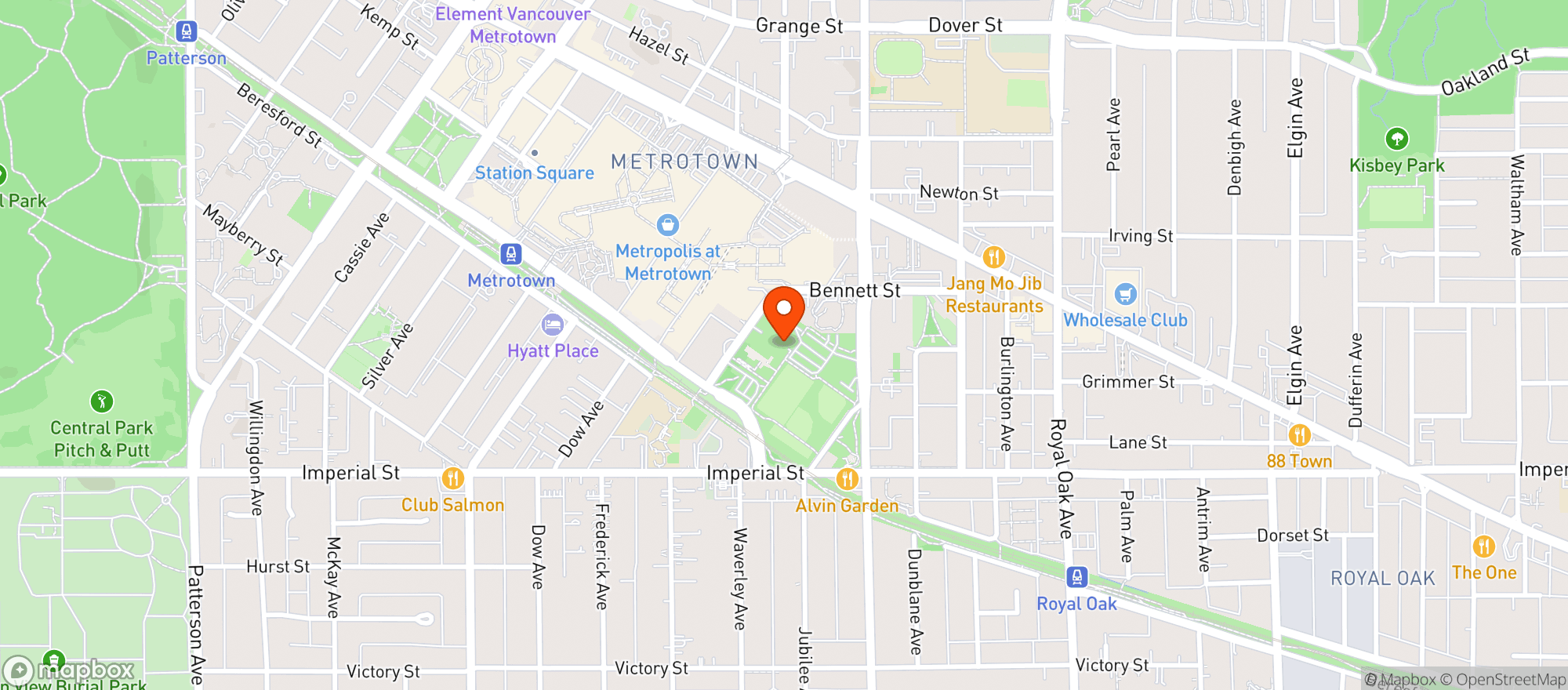 Map showing Bonsor Recreation Centre