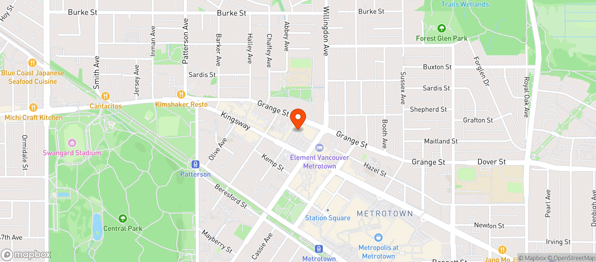 Map showing Bcliquor South Burnaby