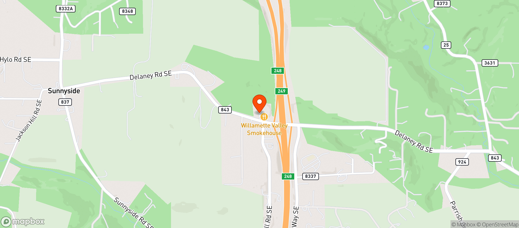 Map showing Willamette Valley Smokehouse