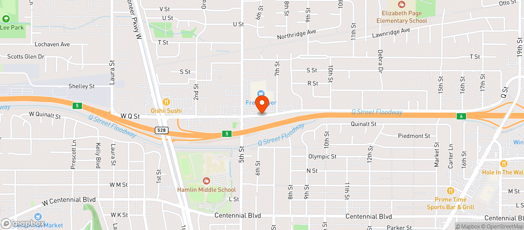 Map showing Fred Meyer