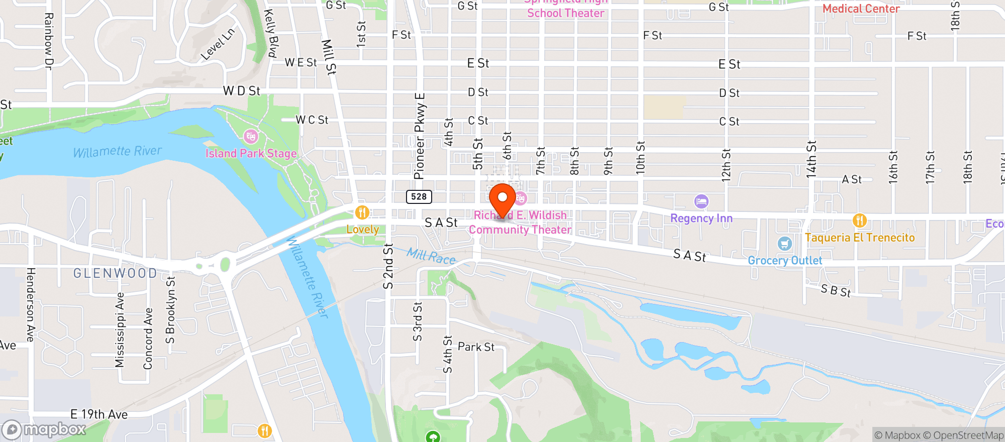 Map showing Overlap Self Care Superstore