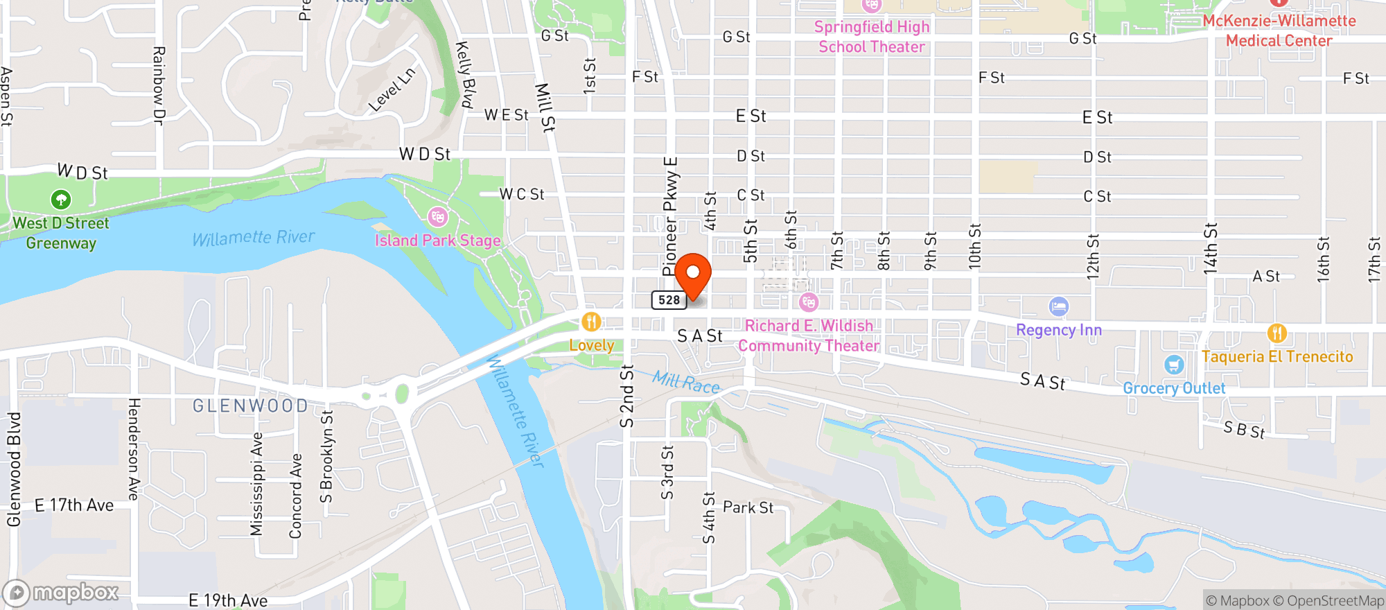 Map showing Main St Market