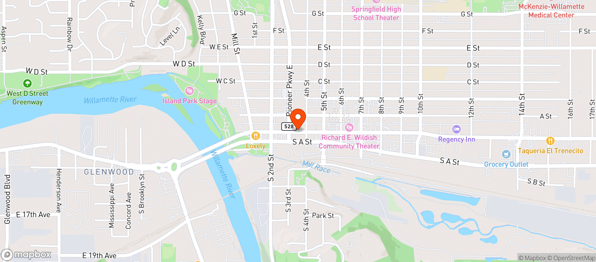 Map showing Tavern On Main