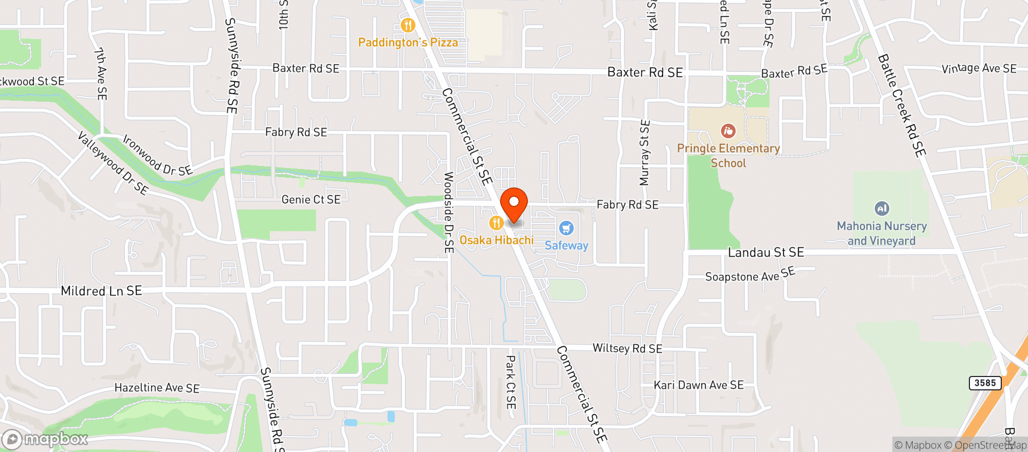 Map showing Safeway