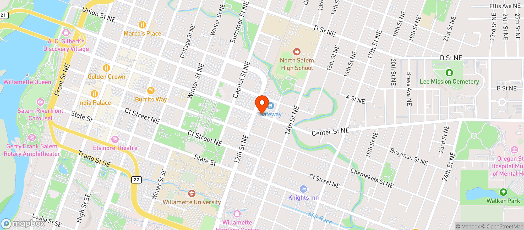 Map showing Safeway