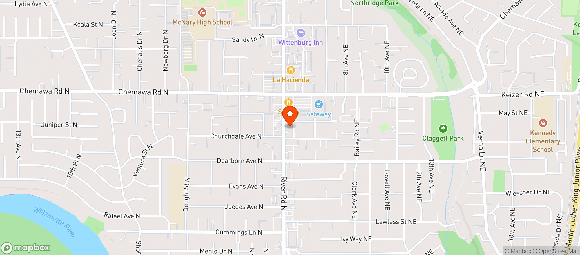 Map showing All Stars Sports Grill