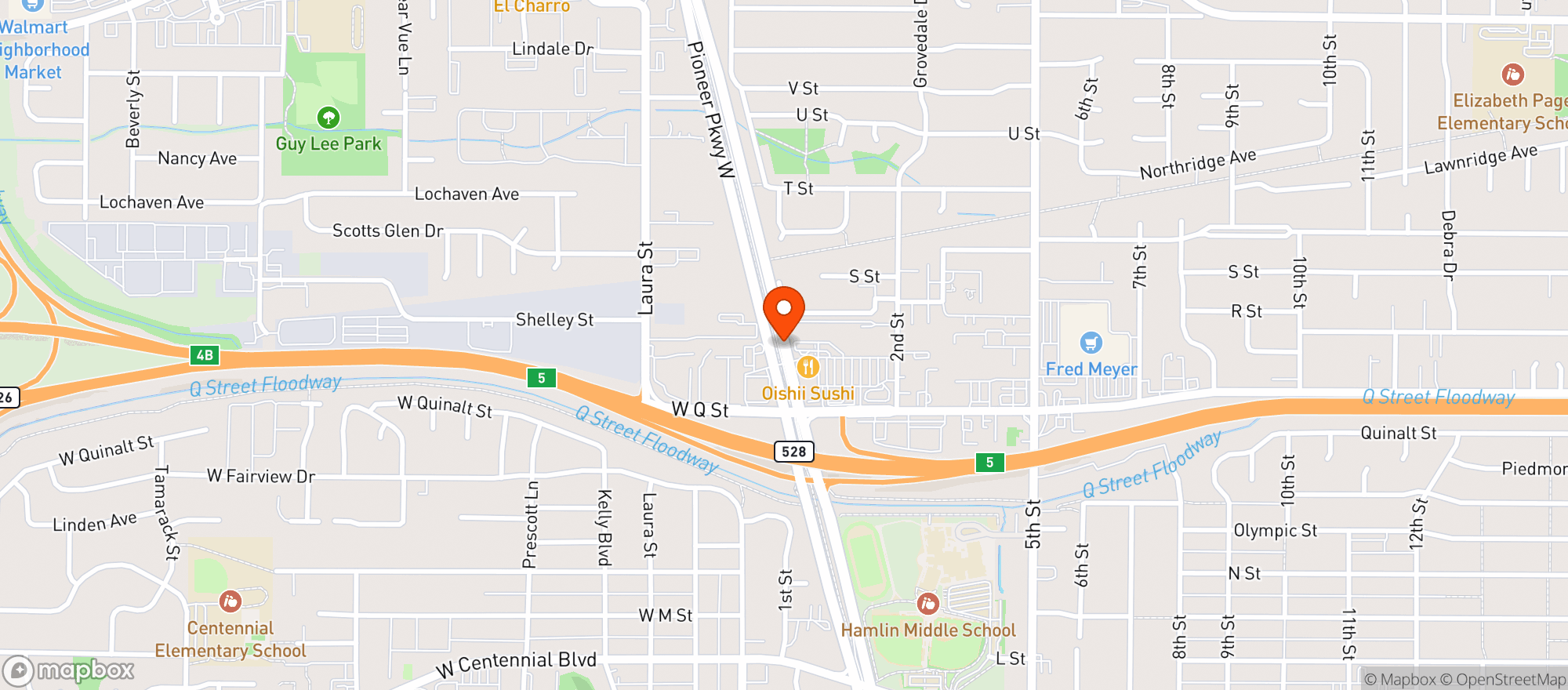 Map showing Jazzies Deli