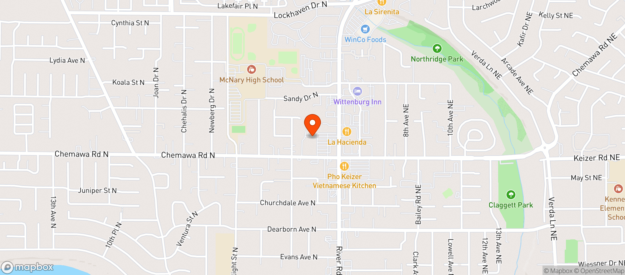 Map showing Keizer Liquor