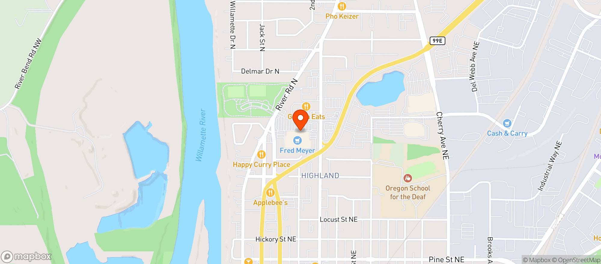 Map showing Fred Meyer