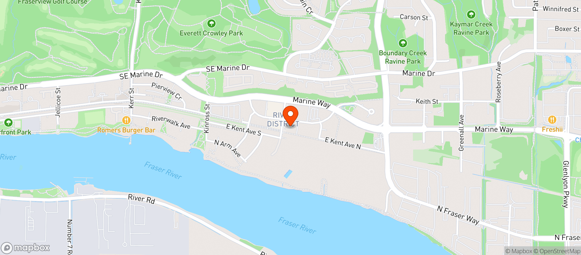 Map showing Everything Wine River District