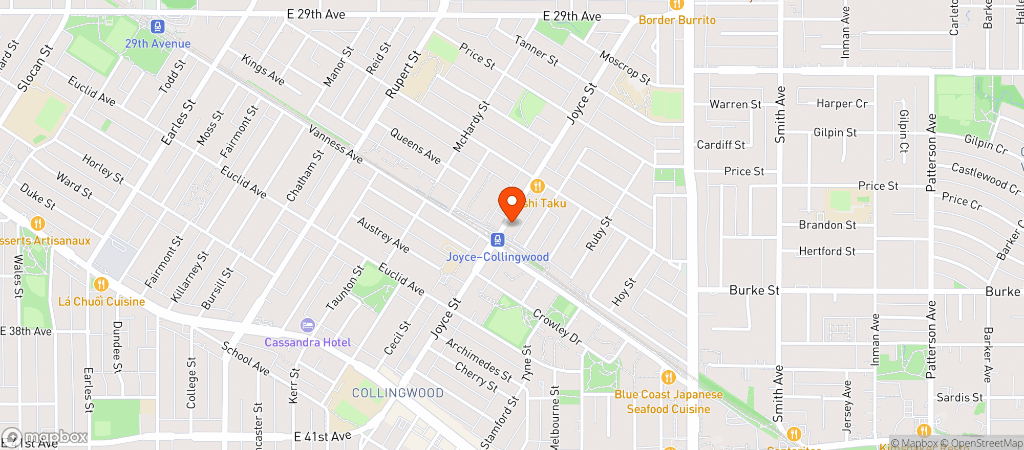 Map showing Tatak Pinoy Filipino Shop