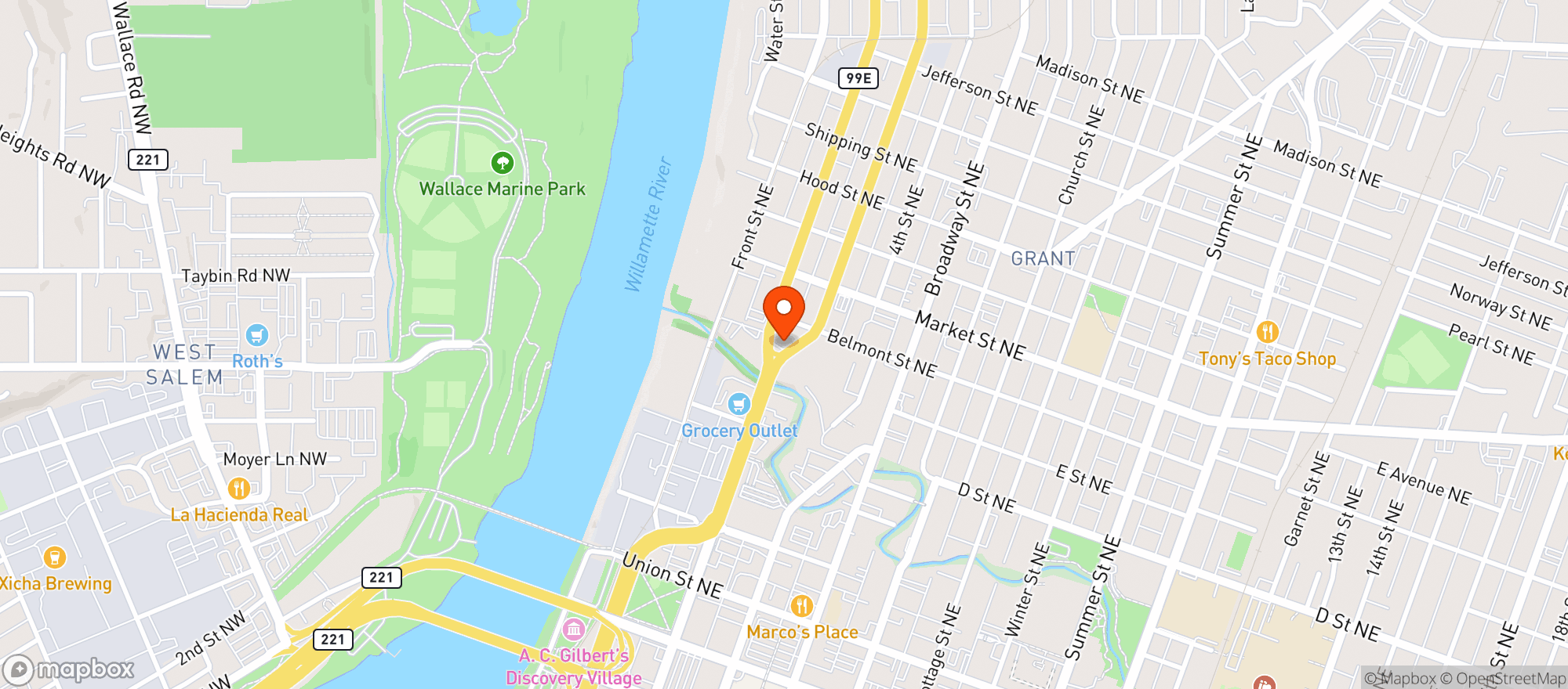 Map showing Truth Dispensary - Commercial