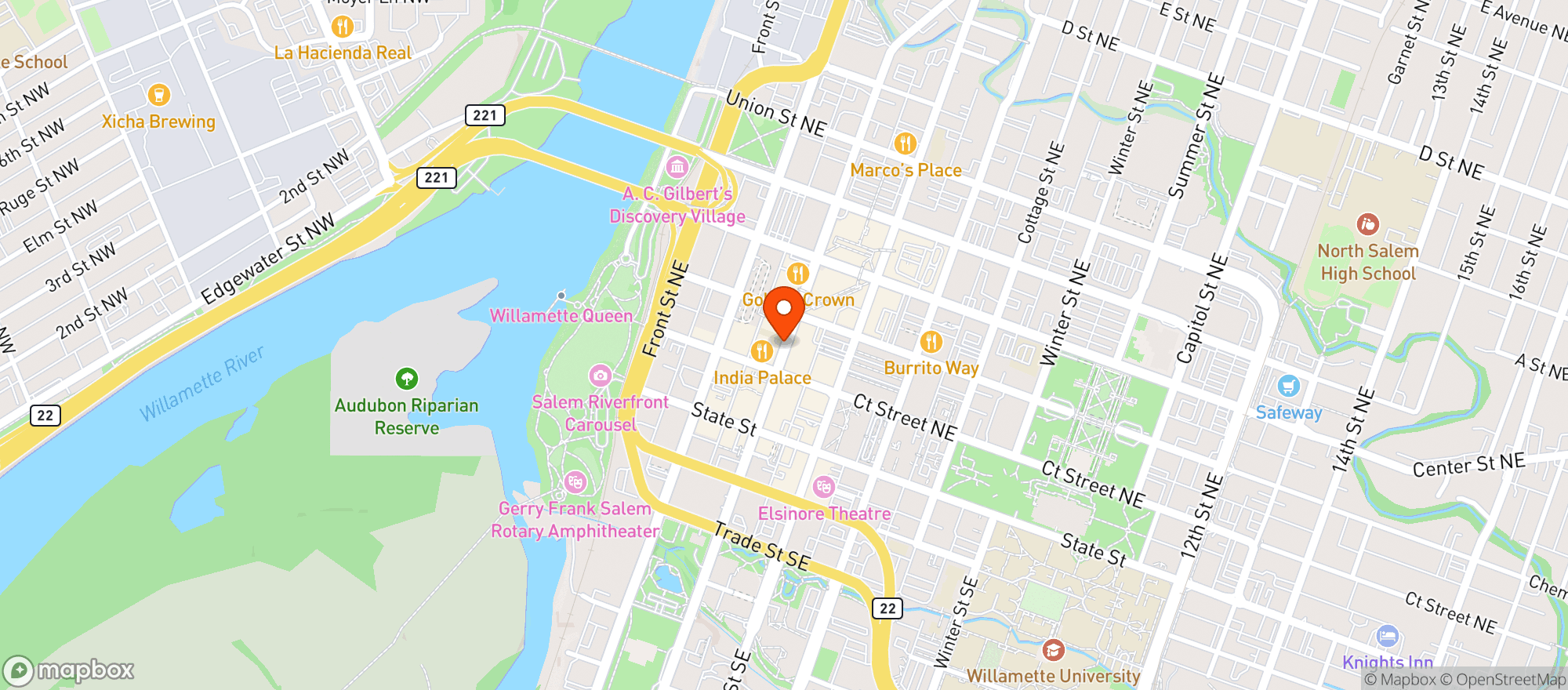 Map showing The Cozy Taberna